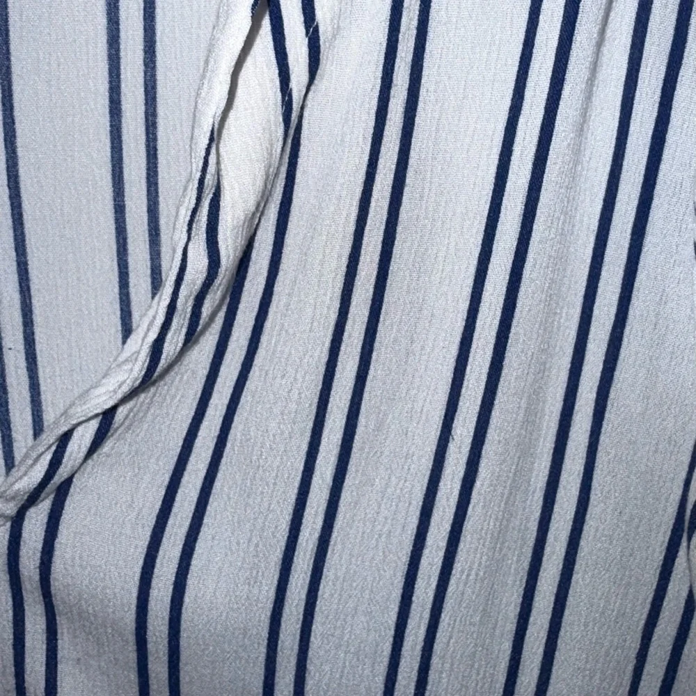 Michael Kors Nautical Beach VacationStriped Blouse with Tie Sleeves Medium 198